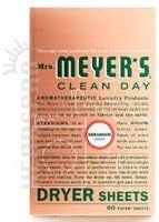 Mrs. Meyers Dryer Sheets - Geranium - 80 Sheets pack of -3