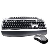 MaxPrint LK-802BR Wireless Multimedia Portuguese Brazil Keyboard & Optical Mouse Kit (Black/Silver)