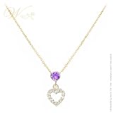 WILLOW GOLD: *PURPLE AMYETHYST & DIAMOND HEART NECKLACE*