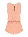 Allegra K Women Round Neck Sleeveless Cut Out Back Casual Romper M Pale Pink