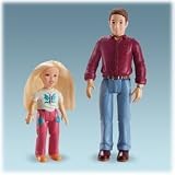 Loving Family Dollhouse Figures: Dad & Sister