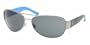 Polo Ralph Lauren Men's 0PH3049 Aviator Sunglasses,Black and blue Frame/Grey Lens,One Size