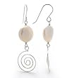 Spiral Sterling Silver Earrings with 12mm Coin Genuine Freshwater Pearls
