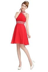 Girls  Sequined Sheer Halter Cocktail Bridesmaid Dress/Party Dress/Mini Dress  With Rhinestones