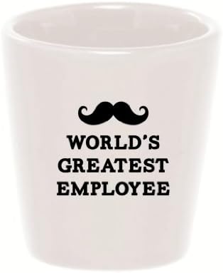 Mashed Mugs - World's Greatest Employee (Mustache) - Ceramic Shot Glass