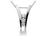 0.32CTW Diamond Three Stone Ladder Pendant in Platinum