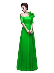 Sequined  Cocktail One Shoulder Elbow Length Sleeves Polyester Evening Dress/Bridesmaid Dress/Wedding Party Dress  With a Bow(s)