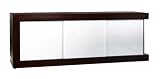 Pinzon Geary Glass-Front TV Stand, White/Cosmo