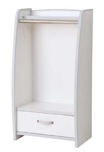 [完成品][入園・入学祝いに]楽しく簡単☆お片づけの習慣♪「ハンガーラック」レギュラータイプ　ホワイト【知育家具EVAキッズシリーズ】HRJ-48HW[子供部屋・保育園・幼稚園・キッズ・ジュニア家具]