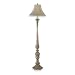 Royce Mediterranean One-Light Floor Lamp with Beige Silk Shade Olde English Silver # RFL2149FLOES