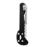 Black Waiter's Corkscrew w/ built-in 4 blade foilcutter & 5 Turn Worm