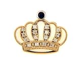 14 KT YELLOW GOLD CHARM PENDANT w/DIAMONDS - CROWN