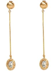18kt Yellow Gold Diamond Pave Dangle Earring Fashion Jewelry