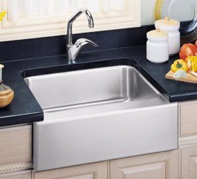 Elkay GOURMET LUSTERTONE SINGLE BOWL SINK WITH APRON, 7-7/8 BOWL DEPTH FOR 36 CABINET ELUHFS2816