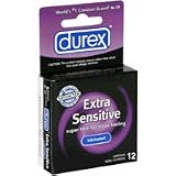 Durex Lubricated Ribbed Premium Latex Condoms, Extra Sensitive, 30214 - 12 / Pack, 6 Per Case