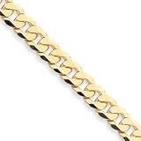 14k 11.75mm Beveled Curb Chain Anklet - 9 Inch