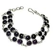 Silver Link Bracelets for Women with Amethyst Gemstone (brclts017brclt)