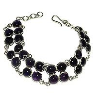 Get Well Gift Link Bracelet in Sterling Silver and Amethyst Gemstone... by ShalinCraft