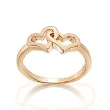 BlingOnly 'Heart to Heart' Yellow Gold Plate Gold Plated Ring