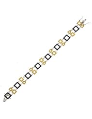 CleverSilvers Yellow and Black CZ. Diamond Silver Bracelet