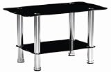 Modern Lola Rectangular Coffee table with Shelf Black Glass & Chrome Legs 31TIlcha5uL. SL160