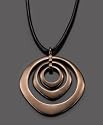 Fossil Mixed Metal Pendant and Adjustable Leather Cord Necklace