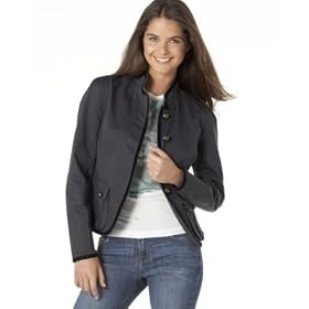 Calvin Klein Jeans Velvet-Trim Twill Military Jacket by Calvin Klein