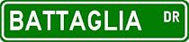 BATTAGLIA Street Name Sign ~ Personalized Family Lastname Sign ~ Gameroom, Basement, Garage Sign
