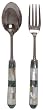 Decorative Salad Server Set with Mother of Pearl Handles