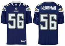 Shawne Merriman San Diego Chargers #56 Authentic Reebok NFL Football Jersey - New 2007 Design (Navy)