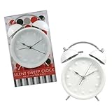 Silent Sweep, No Tick Tock Alarm Clock - White - by Streamline