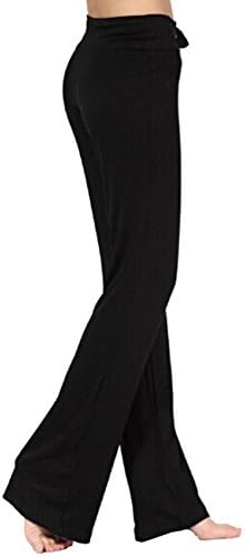 Dong Dian Women's Soft Slimming Gym Workout Yoga Bootleg Pants Black L