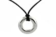 Sterling Silver Chunky Circle Pendant Necklace