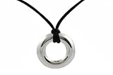Sterling Silver Chunky Circle Pendant Necklace