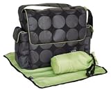OiOi Baby Dot Messenger Bag, Char/Lime