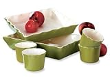 Review Metro 5144SG / Mayfair & Jackson Pretty Petals 6 Piece Sage Green Ruffle Stoneware Set 5144SG
