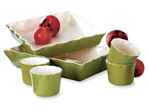 Mayfair & Jackson Pretty Petals 6 Piece Sage Green Ruffle Stoneware Set  5144SG