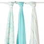 aden + anais Aden + Anais, 3 Spuck-, Wickel- und Pucktuch swaddle 120x120cm, azur bamboo