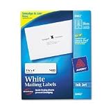 Avery 8462 White ink jet mailing labels, 1-1/3 x 4, 1,400 per box