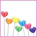 12 Heart Shaped Lollipops in Assorted Colors