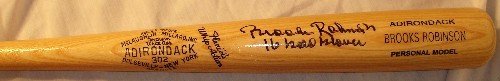 Brooks Robinson Autographed/Hand Signed Adirondack Baseball Bat with 16 Gold Gloves Inscription