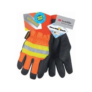 Premium Grain Pigskin Waterproof Driver Gloves with Reflective Stripes - Large by MCR