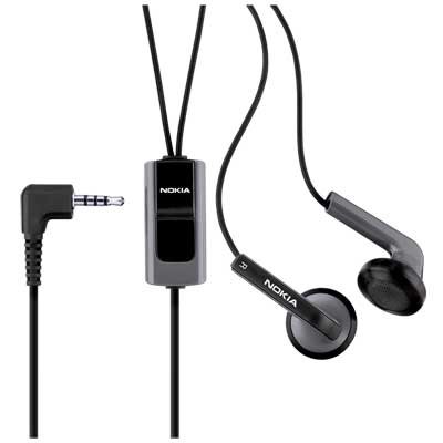 Nokia OEM ORIGINAL Nokia HS-47 Stereo Earbud Handsfree Headset for the 5300 XpressMusic 5200 7373 7390 6300 E61 E62 E90 BLACK