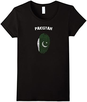 Women's Pakistan Pride T-Shirt Fingerprint Flag, It's In My DNA XL Black