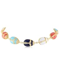CZ by Kenneth Jay Lane Enamel Scarab Collar Necklace, 16"
