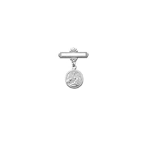 Children's Sterling Silver Christening Pin with Guardian Angel
