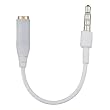 Headphone Adapter for Apple iPhone Recessed Jack, 3.5mm Male Female Extension Plug - White
