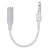 Headphone Adapter for Apple iPhone Recessed Jack, 3.5mm Male Female Extension Plug - White