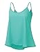 JJ Perfection Women's Solid Woven Sheer Scoop Neck Blouse Tank Top