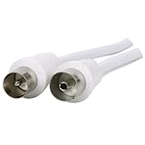 TV Freeview RF Male to Female Coaxial Extension White Cable 1m